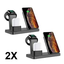 Load image into Gallery viewer, 2PCS QI Wireless Charger 3-in-1 Charging Station Dock Stand for Apple Watch iPhone AirPods Unbranded