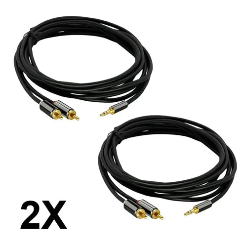 2X 1M RCA Audio Video Cable 1M 3.5mm Male to 2 RCA Male Stereo Audio Cable