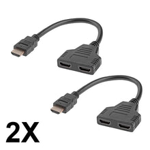 Load image into Gallery viewer, 2X HDMI Splitter Y Male Port To Dual HDMI Port Female Cable Adapters Full HD 1080p Unbranded