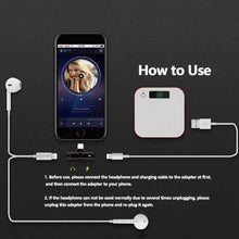 Load image into Gallery viewer, iPhone Lightning Audio + Charge 2-in 1 Dual Mini Adapter For iPhone 7/7 Plus/6/6 Plus/6S/5/5S/8/X Unbranded