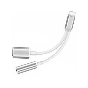 2in1 iPhone Lightning Charging and 3.5mm Headphone Audio Adapter Splitter Cable