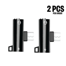 Load image into Gallery viewer, 2PCS 2-in-1 Type C to USB C 3.5mm Audio Jack Headphone AUX Data &amp; Charge Adapter