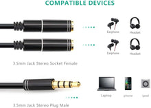 Load image into Gallery viewer, 3.5mm Audio Splitter Cable For Computer Jack 3.5mm to 2 Female Y Splitter AUX Cable Amplifier Adapter Unbranded