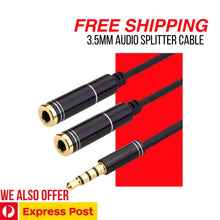 Load image into Gallery viewer, 3.5mm Audio Splitter Cable For Computer Jack 3.5mm to 2 Female Y Splitter AUX Cable Amplifier Adapter Unbranded