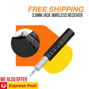 3.5mm Jack Wireless Receiver Bluetooth Audio Transmitter Car Adapter AUX Cable Headphone Unbranded