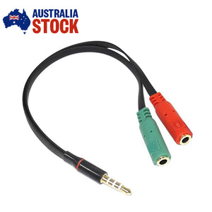 3.5mm Splitter Jack Audio Male to 2 Female Mic Headset Adapter Cable Convertor