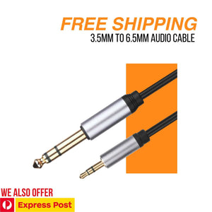 3.5mm To 6.5mm Cable Audio 1/8 to 1/4 inch Male to Male Stereo Amplifier AUX Jack Adapter Unbranded