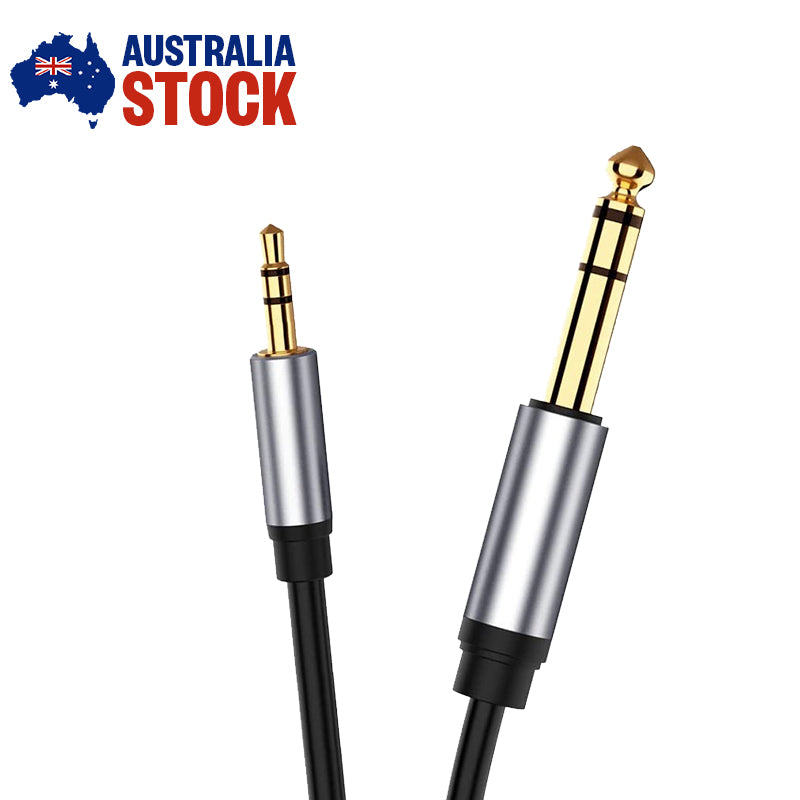 3.5mm to 6.5mm Cable Audio 1/8 to 1/4 inch Stereo Amplifier AUX Jack Adapter