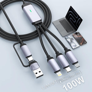 100W MFI Certified Charging Cable USB to USB C Micro USB iPhone Android Charger
