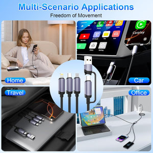 100W MFI Certified Charging Cable USB to USB C Micro USB iPhone Android Charger