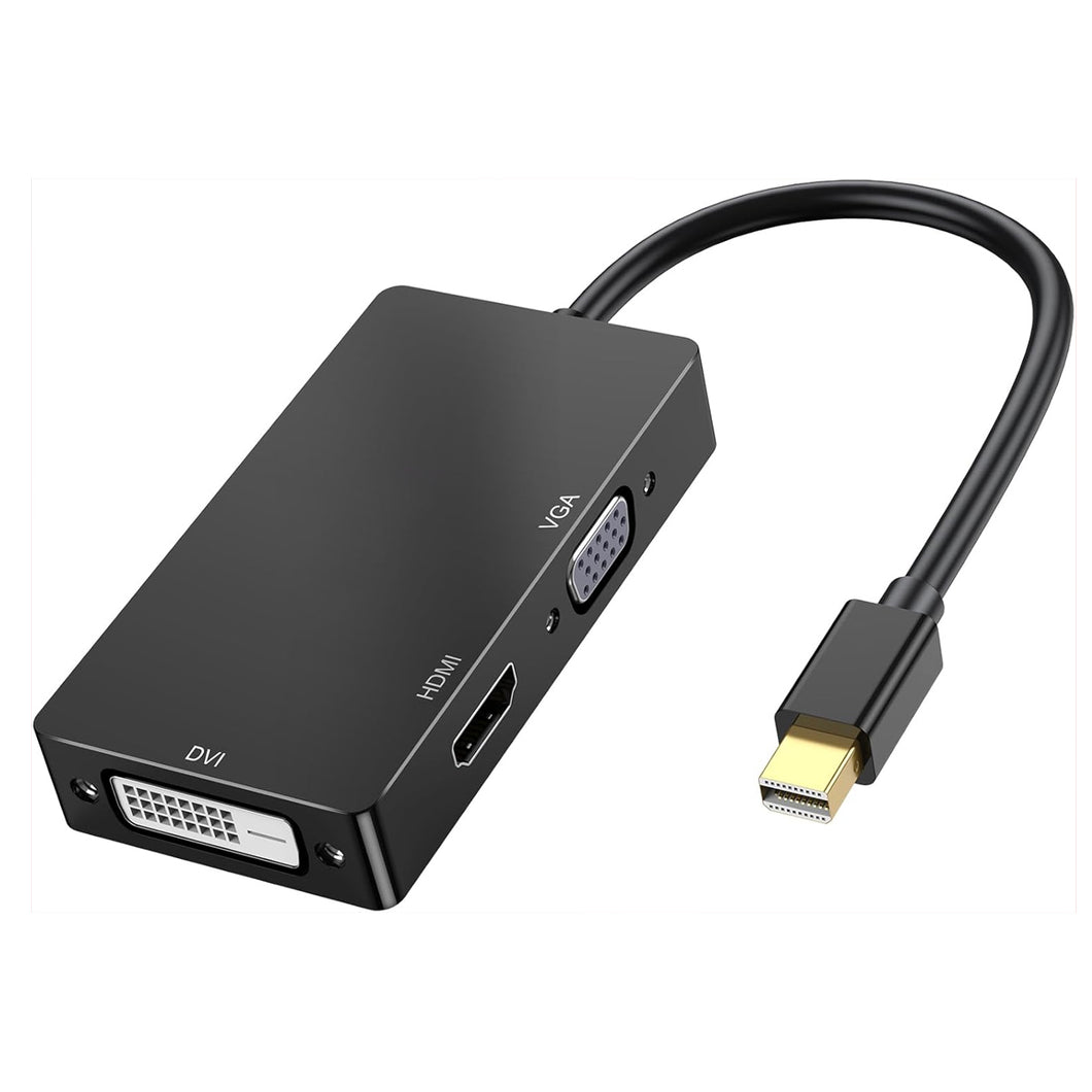 NEW 2024 4K Mini DisplayPort to HDMI DVI VGA Adapter, 3-in-1 Mini DP to 4K HDMI, VGA/DVI Video 1080P@60 Hz (Thunderbolt 2 Compatible), Male MDP to HDMI Female for MacBook Pro/Air/iMac Surface