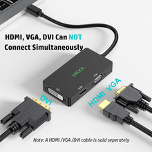 Load image into Gallery viewer, NEW 2024 4K Mini DisplayPort to HDMI DVI VGA Adapter, 3-in-1 Mini DP to 4K HDMI, VGA/DVI Video 1080P@60 Hz (Thunderbolt 2 Compatible), Male MDP to HDMI Female for MacBook Pro/Air/iMac Surface