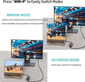 NEW 2024 4K Mini DisplayPort to HDMI DVI VGA Adapter, 3-in-1 Mini DP to 4K HDMI, VGA/DVI Video 1080P@60 Hz (Thunderbolt 2 Compatible), Male MDP to HDMI Female for MacBook Pro/Air/iMac Surface