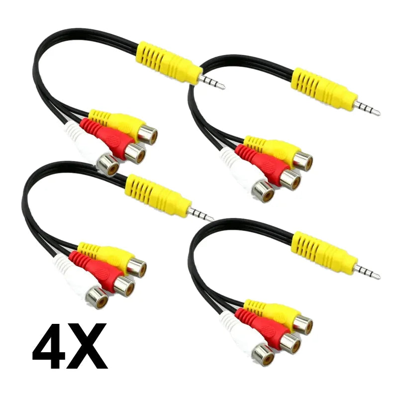 4X 3.5mm Male to RCA Female Cable Composite Stereo Audio AV Adapter Cord Unbranded