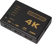 Load image into Gallery viewer, 5 Way HDMI Splitter 4K Ultra HD Switch HDTV Unbranded