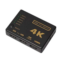 Load image into Gallery viewer, 5 Way HDMI Splitter 4K Ultra HD Switch HDTV Unbranded