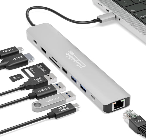 9in1 Multiport USB Type C Hub Adapter 4K HDMI SD/TF Card Reader for Mac & PC