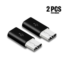 Load image into Gallery viewer, 2pcs Micro USB to Type-C Converter for Charging Micro USB Female to Type C Male