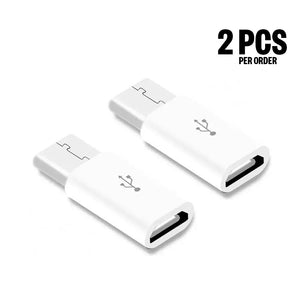 2pcs Micro USB to Type-C Converter for Charging Micro USB Female to Type C Male