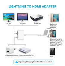 Load image into Gallery viewer, Compatible HDMI Digital AV Adapter for iPad iPhone White - POWER SUPPLY NEEDED