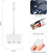 Load image into Gallery viewer, 2025 3in1 Apple 8-Pin to 3.5mm, Headphone Adapter for iPhone, Dual Earphone Jack Audio, Music Call and Charging Adapter, Headphone Splitter for iPhone 14/13/12/11/XS Max/XR/8/7 Plus /6/ iPad,Support iOS 10 to16