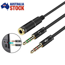 Load image into Gallery viewer, 3.5mm Jack Audio Y Splitter Microphone Headset Female to 2 Male Headphone Cable