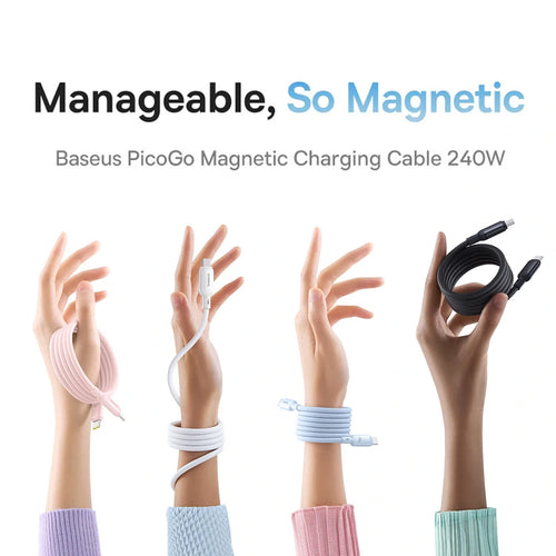 Baseus PicoGo Magnetic USB-C Cable 240W for iPhone 16 15 Samsung S24 S23 Macbook