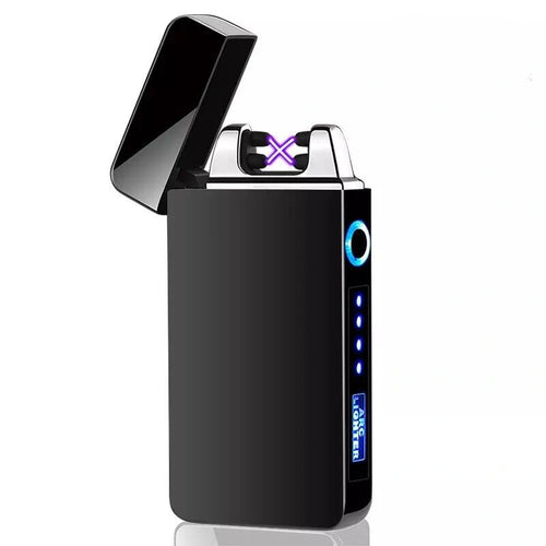 Dual Arc Plasma Lighter Electric Flameless Windproof USB Rechargeable Lighters With LED Power Display Unbranded