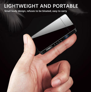 Dual Arc Plasma Lighter Electric Flameless Windproof USB Rechargeable Lighters With LED Power Display Unbranded