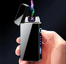 Load image into Gallery viewer, Dual Arc Plasma Lighter Electric Flameless Windproof USB Rechargeable Lighters With LED Power Display Unbranded