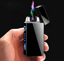 Load image into Gallery viewer, Dual Arc Plasma Lighter Electric Flameless Windproof USB Rechargeable Lighters With LED Power Display Unbranded