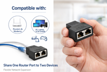 Load image into Gallery viewer, RJ45 Ethernet Splitter Adapter for Router Modem CAT5 CAT6 Dual LAN Port