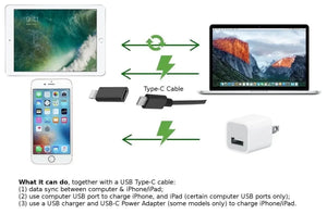 USB C to Apple Lightning 8 Pin Metallic Adapter for iPhone/iPad Unbranded