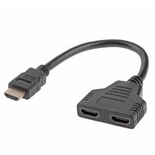 Load image into Gallery viewer, HDMI Splitter Y Adapter 1 Male To Dual HDMI 2 Female Cable Adapters Full HD 1080p Unbranded