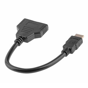 HDMI Splitter Y Adapter 1 Male To Dual HDMI 2 Female Cable Adapters Full HD 1080p Unbranded