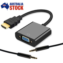 Load image into Gallery viewer, HDMI Male to VGA Female Video Converter 1080P Cable Adapter With 3.5mm Audio Out