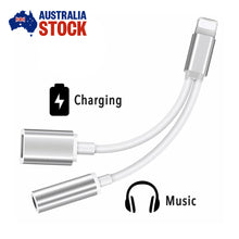 Load image into Gallery viewer, 2in1 iPhone Lightning Charging and 3.5mm Headphone Audio Adapter Splitter Cable