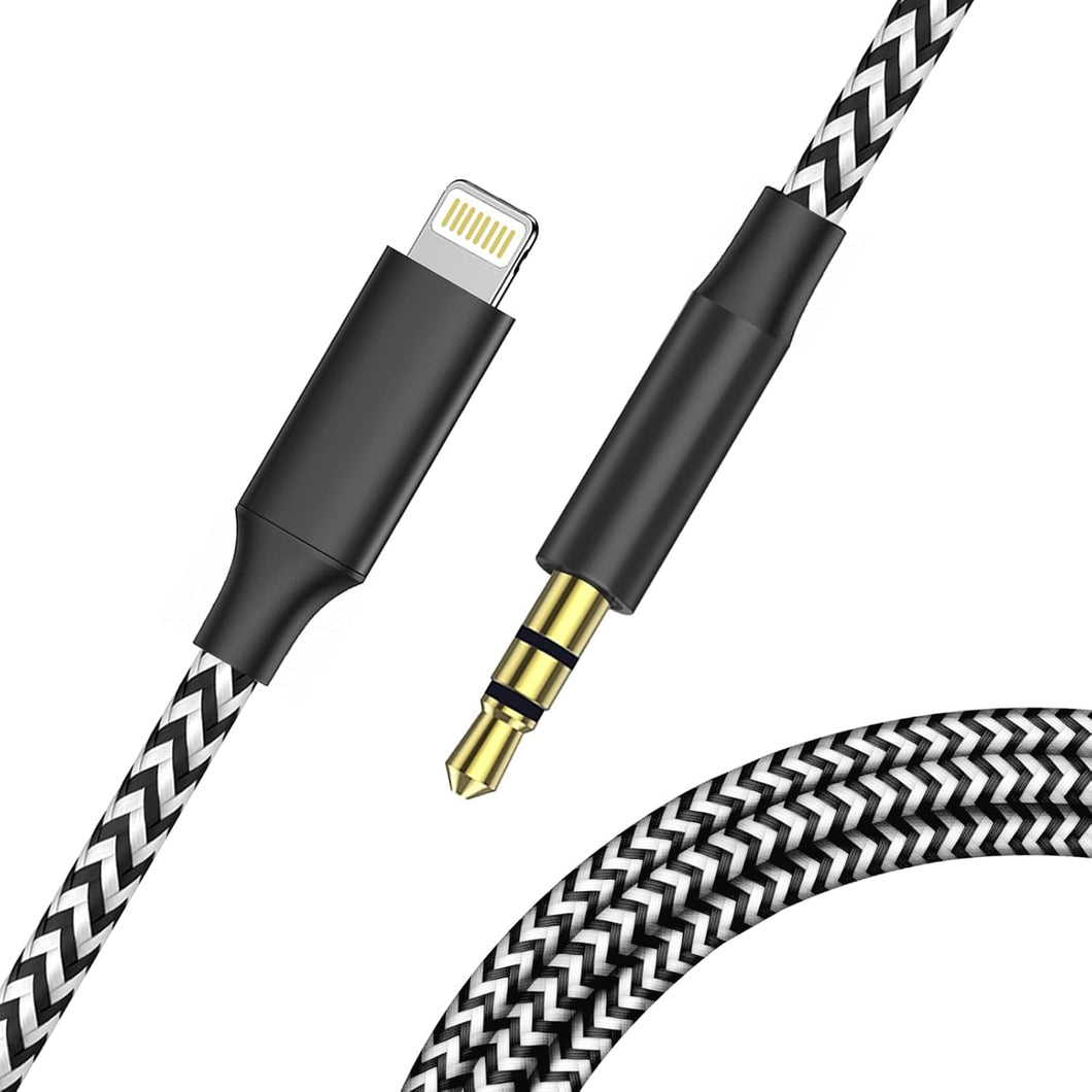 2025 Apple 8-Pin to 3.5mm Male Audio Jack Cable- Apple MFi Certified Car Stereo Compatible with iPhone 14 3.3ft