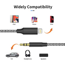 Load image into Gallery viewer, 2025 Apple 8-Pin to 3.5mm Male Audio Jack Cable- Apple MFi Certified Car Stereo Compatible with iPhone 14 3.3ft