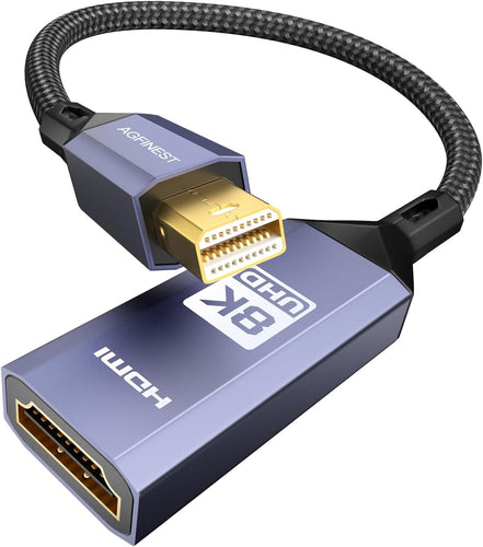 8K Mini DisplayPort to HDMI 2.1 Female Converter Cable Support