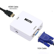 Load image into Gallery viewer, Mini VGA to HDMI Video Adapter Cable Converter with Audio Full HD 1080P with extra VGA TO VGA cable Unbranded