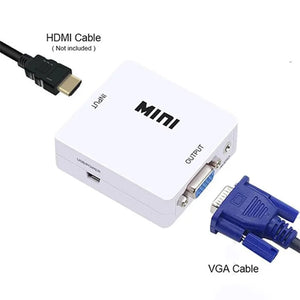 Mini VGA to HDMI Video Adapter Cable Converter with Audio Full HD 1080P with extra VGA TO VGA cable Unbranded