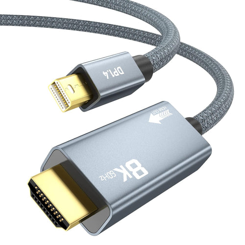 8K Mini DisplayPort to HDMI 2.1 Male Cable HDR for iMac Surface Pro/Dock