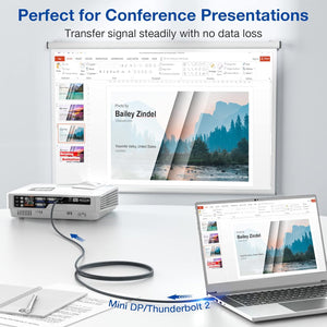 8K Mini DisplayPort to HDMI 2.1 Male Cable HDR for iMac Surface Pro/Dock