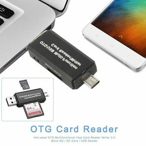 NEW 2024 Micro USB OTG to USB 2.0 Adapter WINDOWS 11 SD TF Micro Card Reader For Smartphones & PC