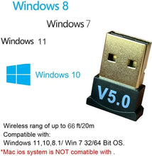 Load image into Gallery viewer, NEW 2024 USB Bluetooth 5 Dongle Driver Windows 11 10 8 Unbranded