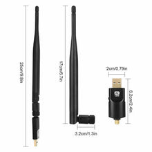 Load image into Gallery viewer, NEW 2024 USB Wireless WIFI Adapter High Power 2.4G/5G AC1200 Long Range 802.11AC Antenna For Windows 11