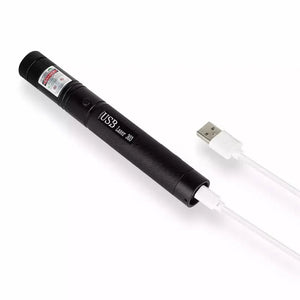 Rechargeable USB Red Laser Pointer Pen Visible Light for Outdoor Pets Office Use