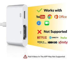 Load image into Gallery viewer, Compatible HDMI Digital AV Adapter for iPad iPhone White - POWER SUPPLY NEEDED