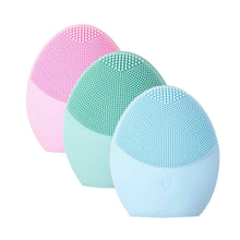 Load image into Gallery viewer, Silicone Facial Cleanse Brush Electric Ultrasonic Vibration Massage Pore Cleaner